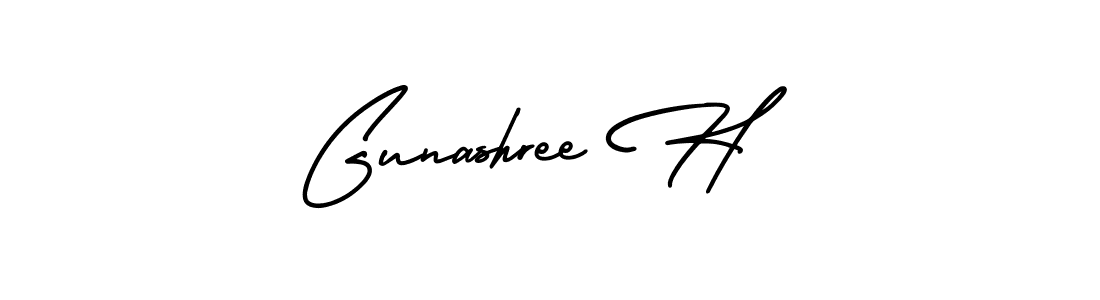 Create a beautiful signature design for name Gunashree H. With this signature (AmerikaSignatureDemo-Regular) fonts, you can make a handwritten signature for free. Gunashree H signature style 3 images and pictures png