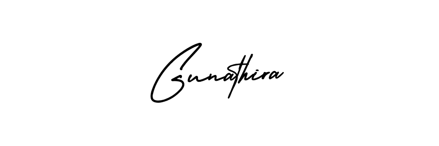 Design your own signature with our free online signature maker. With this signature software, you can create a handwritten (AmerikaSignatureDemo-Regular) signature for name Gunathira. Gunathira signature style 3 images and pictures png