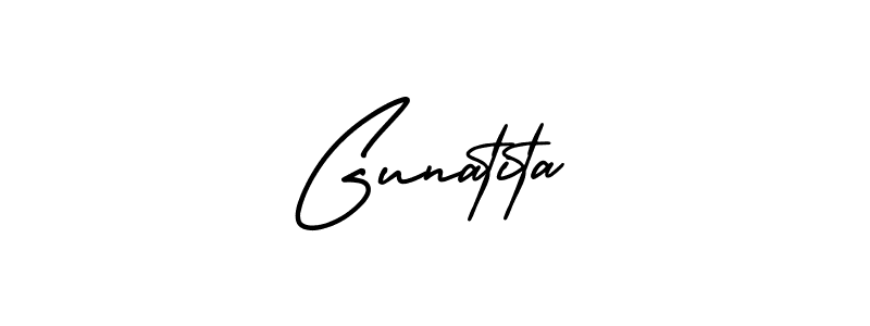 Use a signature maker to create a handwritten signature online. With this signature software, you can design (AmerikaSignatureDemo-Regular) your own signature for name Gunatita. Gunatita signature style 3 images and pictures png