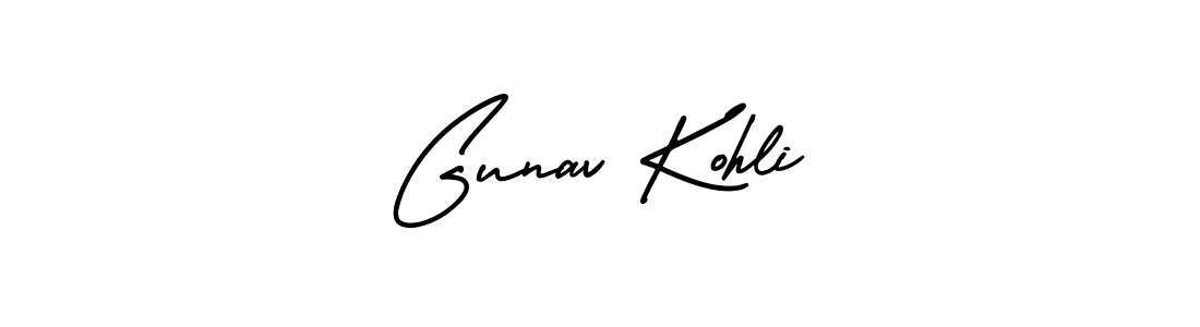 It looks lik you need a new signature style for name Gunav Kohli. Design unique handwritten (AmerikaSignatureDemo-Regular) signature with our free signature maker in just a few clicks. Gunav Kohli signature style 3 images and pictures png