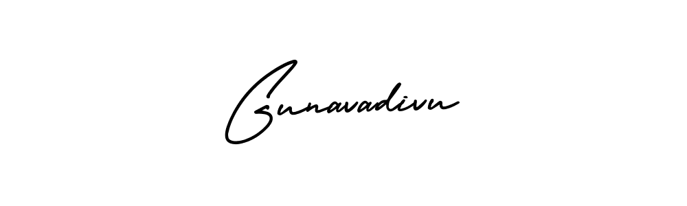 Gunavadivu stylish signature style. Best Handwritten Sign (AmerikaSignatureDemo-Regular) for my name. Handwritten Signature Collection Ideas for my name Gunavadivu. Gunavadivu signature style 3 images and pictures png
