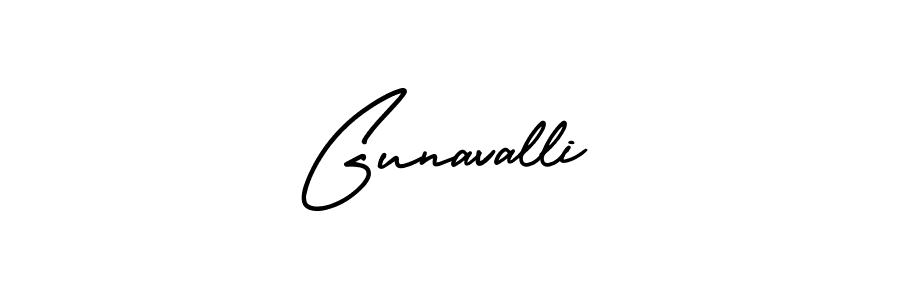 You should practise on your own different ways (AmerikaSignatureDemo-Regular) to write your name (Gunavalli) in signature. don't let someone else do it for you. Gunavalli signature style 3 images and pictures png