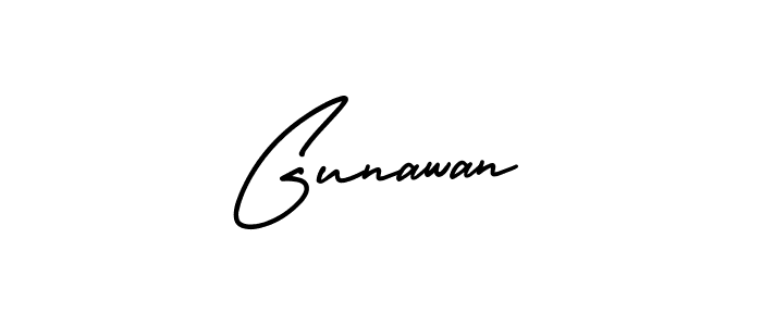 How to make Gunawan name signature. Use AmerikaSignatureDemo-Regular style for creating short signs online. This is the latest handwritten sign. Gunawan signature style 3 images and pictures png