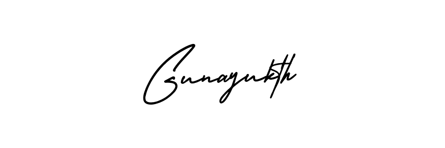 Gunayukth stylish signature style. Best Handwritten Sign (AmerikaSignatureDemo-Regular) for my name. Handwritten Signature Collection Ideas for my name Gunayukth. Gunayukth signature style 3 images and pictures png