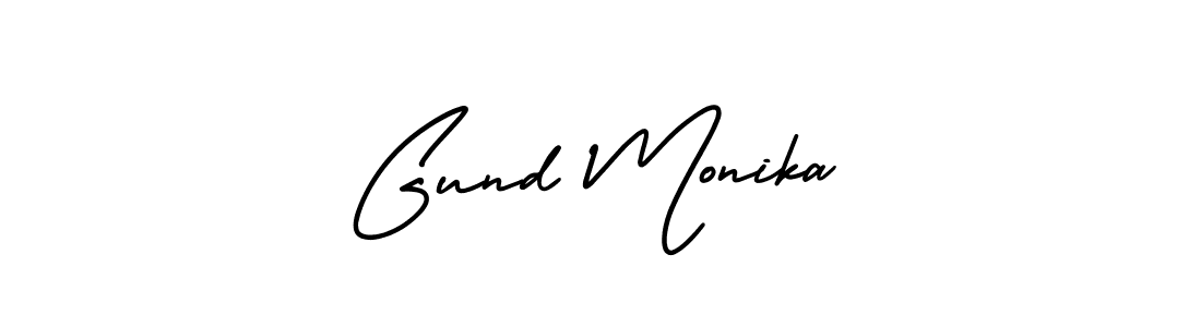 Use a signature maker to create a handwritten signature online. With this signature software, you can design (AmerikaSignatureDemo-Regular) your own signature for name Gund Monika. Gund Monika signature style 3 images and pictures png