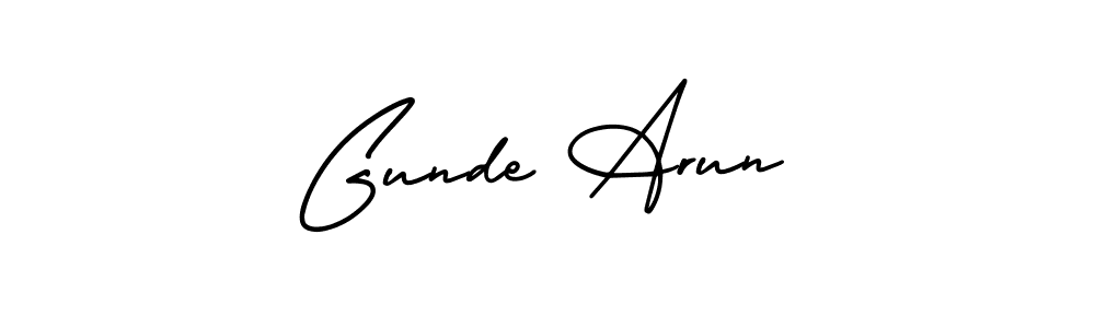 Gunde Arun stylish signature style. Best Handwritten Sign (AmerikaSignatureDemo-Regular) for my name. Handwritten Signature Collection Ideas for my name Gunde Arun. Gunde Arun signature style 3 images and pictures png