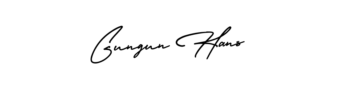 Also You can easily find your signature by using the search form. We will create Gungun Hans name handwritten signature images for you free of cost using AmerikaSignatureDemo-Regular sign style. Gungun Hans signature style 3 images and pictures png