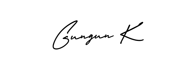 How to Draw Gungun K signature style? AmerikaSignatureDemo-Regular is a latest design signature styles for name Gungun K. Gungun K signature style 3 images and pictures png