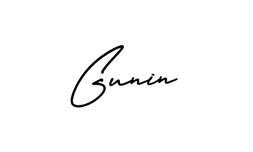 Make a beautiful signature design for name Gunin. With this signature (AmerikaSignatureDemo-Regular) style, you can create a handwritten signature for free. Gunin signature style 3 images and pictures png