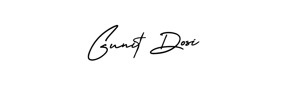 Gunit Dosi stylish signature style. Best Handwritten Sign (AmerikaSignatureDemo-Regular) for my name. Handwritten Signature Collection Ideas for my name Gunit Dosi. Gunit Dosi signature style 3 images and pictures png