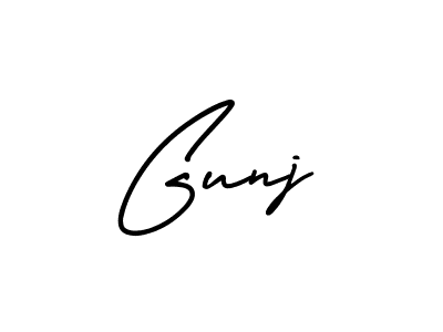 The best way (AmerikaSignatureDemo-Regular) to make a short signature is to pick only two or three words in your name. The name Gunj include a total of six letters. For converting this name. Gunj signature style 3 images and pictures png