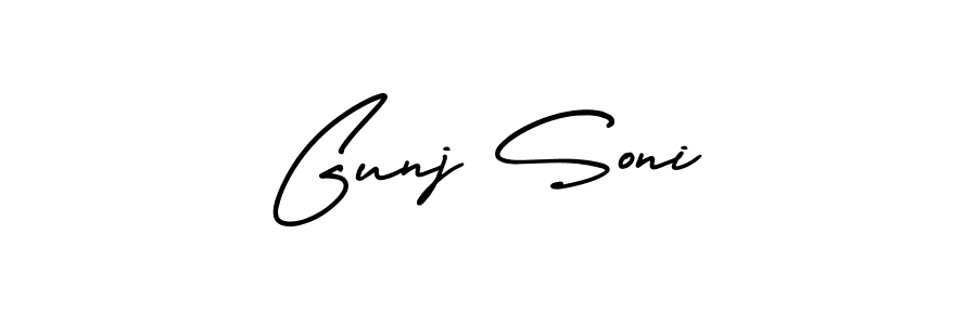 How to Draw Gunj Soni signature style? AmerikaSignatureDemo-Regular is a latest design signature styles for name Gunj Soni. Gunj Soni signature style 3 images and pictures png