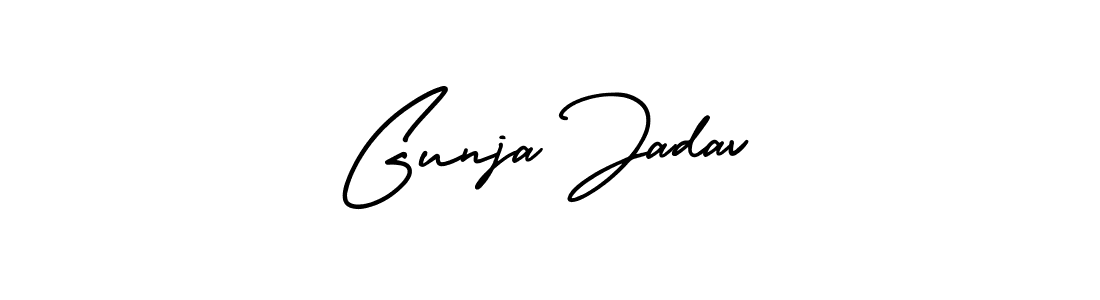 Design your own signature with our free online signature maker. With this signature software, you can create a handwritten (AmerikaSignatureDemo-Regular) signature for name Gunja Jadav. Gunja Jadav signature style 3 images and pictures png