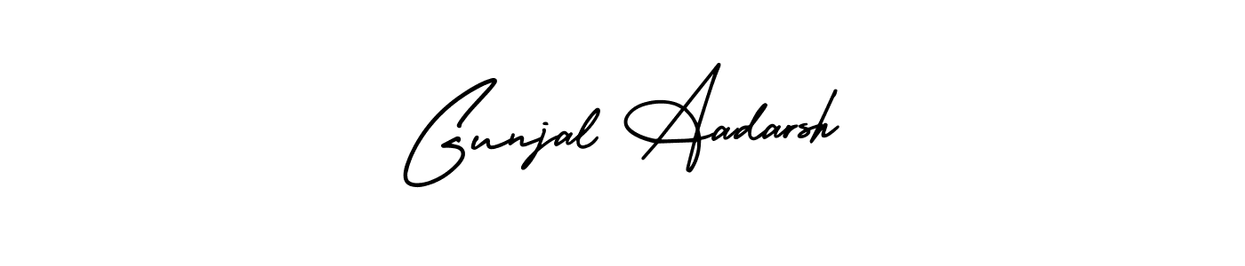 The best way (AmerikaSignatureDemo-Regular) to make a short signature is to pick only two or three words in your name. The name Gunjal Aadarsh include a total of six letters. For converting this name. Gunjal Aadarsh signature style 3 images and pictures png