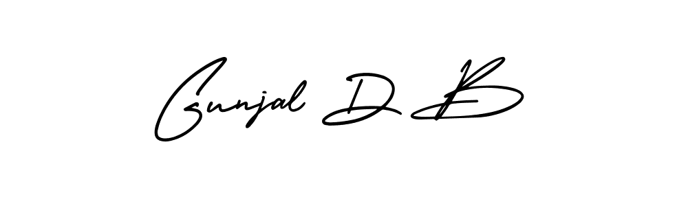 How to make Gunjal D B name signature. Use AmerikaSignatureDemo-Regular style for creating short signs online. This is the latest handwritten sign. Gunjal D B signature style 3 images and pictures png