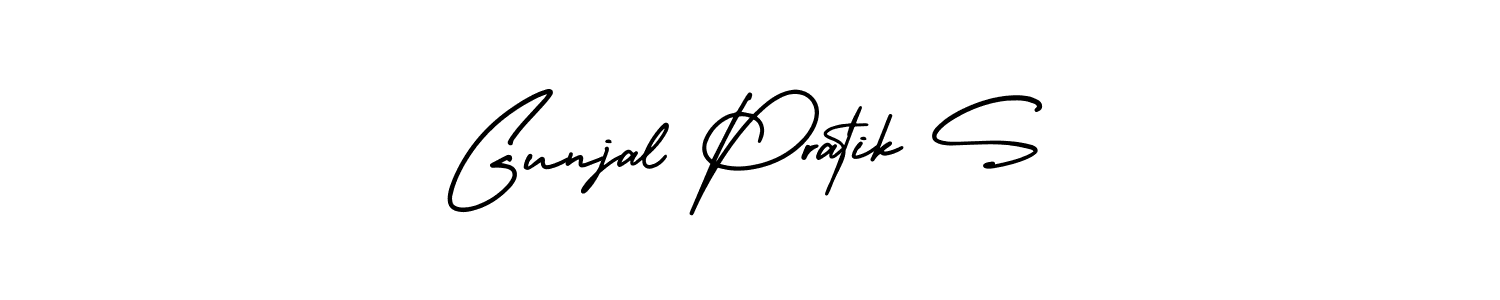 How to Draw Gunjal Pratik S signature style? AmerikaSignatureDemo-Regular is a latest design signature styles for name Gunjal Pratik S. Gunjal Pratik S signature style 3 images and pictures png