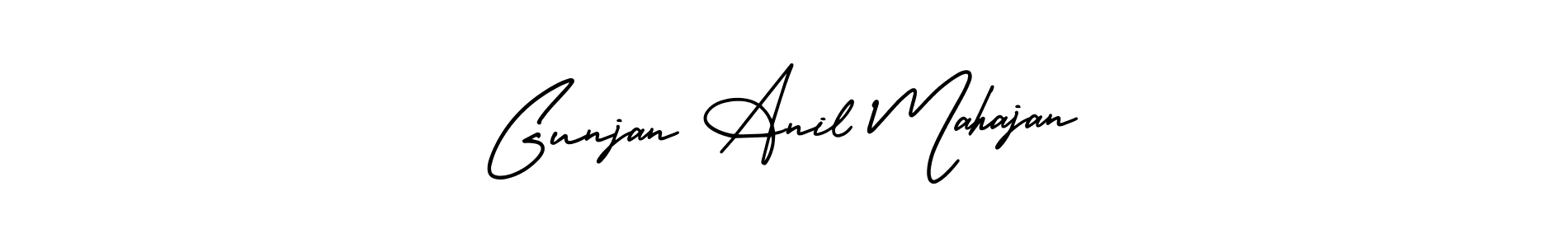 This is the best signature style for the Gunjan Anil Mahajan name. Also you like these signature font (AmerikaSignatureDemo-Regular). Mix name signature. Gunjan Anil Mahajan signature style 3 images and pictures png