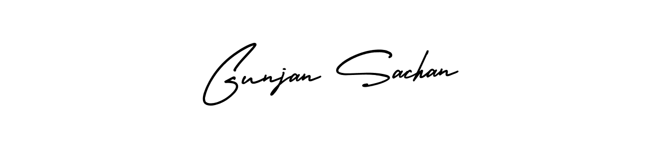 AmerikaSignatureDemo-Regular is a professional signature style that is perfect for those who want to add a touch of class to their signature. It is also a great choice for those who want to make their signature more unique. Get Gunjan Sachan name to fancy signature for free. Gunjan Sachan signature style 3 images and pictures png