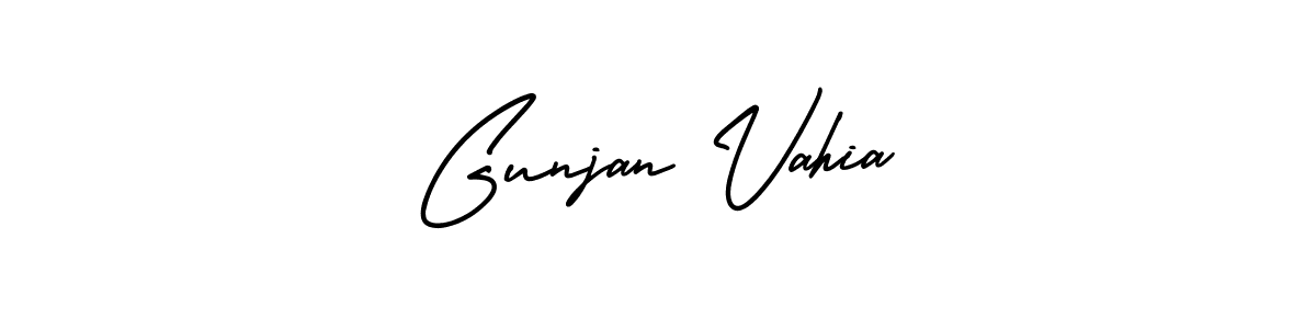 Make a beautiful signature design for name Gunjan Vahia. With this signature (AmerikaSignatureDemo-Regular) style, you can create a handwritten signature for free. Gunjan Vahia signature style 3 images and pictures png