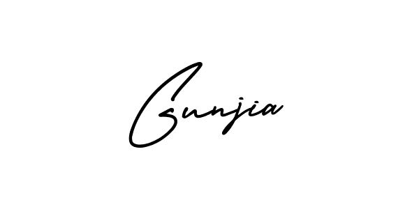 Use a signature maker to create a handwritten signature online. With this signature software, you can design (AmerikaSignatureDemo-Regular) your own signature for name Gunjia. Gunjia signature style 3 images and pictures png