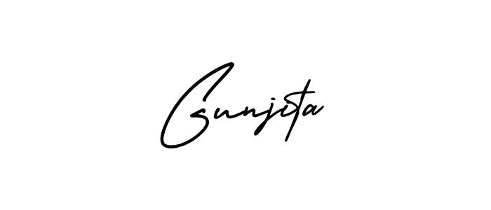 Make a beautiful signature design for name Gunjita. With this signature (AmerikaSignatureDemo-Regular) style, you can create a handwritten signature for free. Gunjita signature style 3 images and pictures png