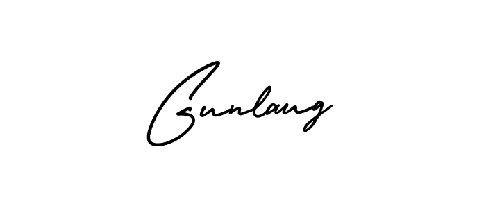 Gunlaug stylish signature style. Best Handwritten Sign (AmerikaSignatureDemo-Regular) for my name. Handwritten Signature Collection Ideas for my name Gunlaug. Gunlaug signature style 3 images and pictures png