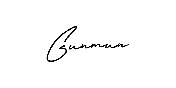 Use a signature maker to create a handwritten signature online. With this signature software, you can design (AmerikaSignatureDemo-Regular) your own signature for name Gunmun. Gunmun signature style 3 images and pictures png