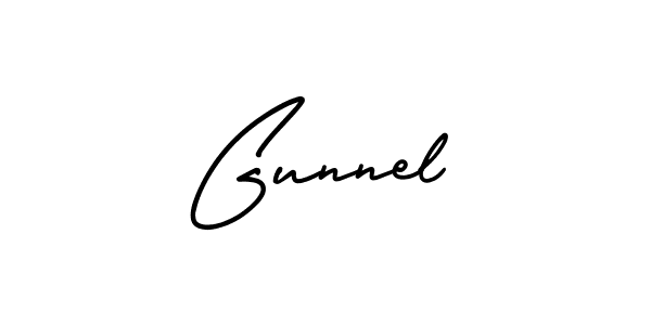 How to make Gunnel name signature. Use AmerikaSignatureDemo-Regular style for creating short signs online. This is the latest handwritten sign. Gunnel signature style 3 images and pictures png