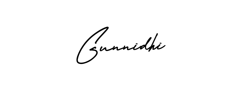 Gunnidhi stylish signature style. Best Handwritten Sign (AmerikaSignatureDemo-Regular) for my name. Handwritten Signature Collection Ideas for my name Gunnidhi. Gunnidhi signature style 3 images and pictures png