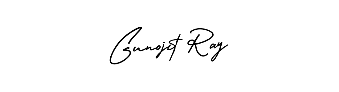 How to make Gunojit Ray name signature. Use AmerikaSignatureDemo-Regular style for creating short signs online. This is the latest handwritten sign. Gunojit Ray signature style 3 images and pictures png