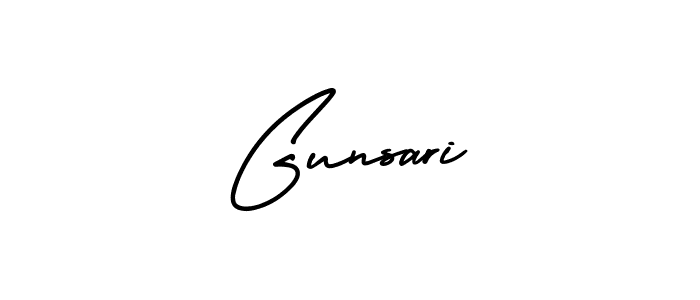 You should practise on your own different ways (AmerikaSignatureDemo-Regular) to write your name (Gunsari) in signature. don't let someone else do it for you. Gunsari signature style 3 images and pictures png
