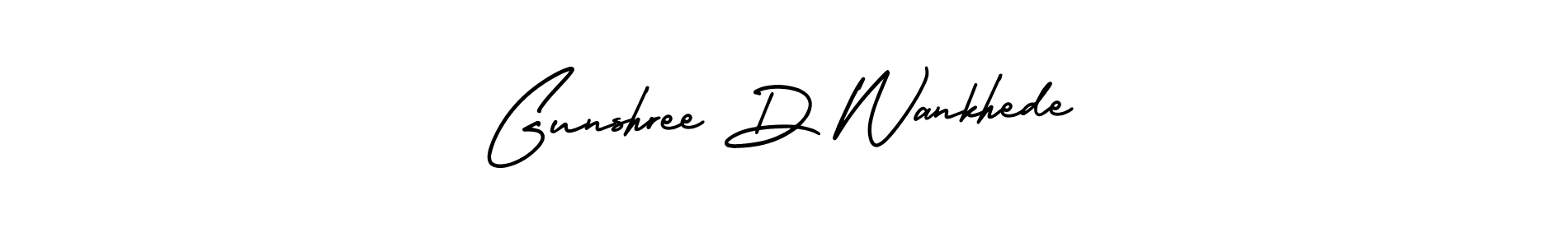 You should practise on your own different ways (AmerikaSignatureDemo-Regular) to write your name (Gunshree D Wankhede) in signature. don't let someone else do it for you. Gunshree D Wankhede signature style 3 images and pictures png