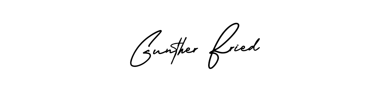 How to make Gunther Fried name signature. Use AmerikaSignatureDemo-Regular style for creating short signs online. This is the latest handwritten sign. Gunther Fried signature style 3 images and pictures png