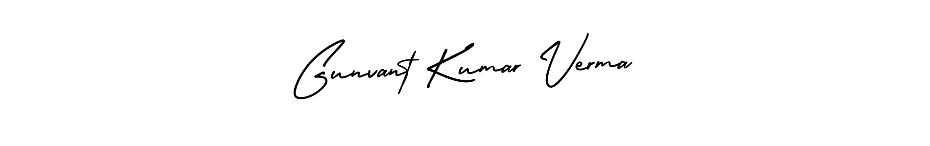 You should practise on your own different ways (AmerikaSignatureDemo-Regular) to write your name (Gunvant Kumar Verma) in signature. don't let someone else do it for you. Gunvant Kumar Verma signature style 3 images and pictures png
