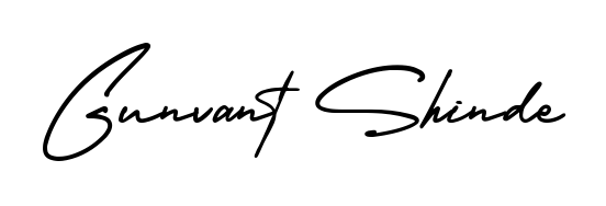 The AmerikaSignatureDemo-Regular typeface gives name Gunvant Shinde a refined look. Suitable for certificates, diplomas, and official verification. Gunvant Shinde signature style 3 images and pictures png
