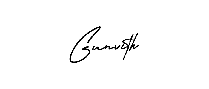 Design your own signature with our free online signature maker. With this signature software, you can create a handwritten (AmerikaSignatureDemo-Regular) signature for name Gunvith. Gunvith signature style 3 images and pictures png