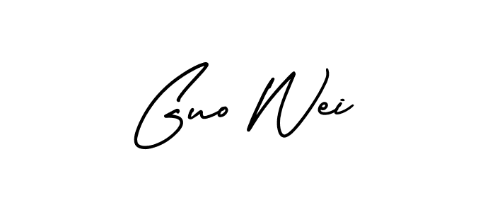 This is the best signature style for the Guo Wei name. Also you like these signature font (AmerikaSignatureDemo-Regular). Mix name signature. Guo Wei signature style 3 images and pictures png