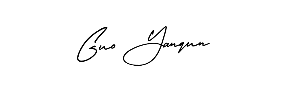 Design your own signature with our free online signature maker. With this signature software, you can create a handwritten (AmerikaSignatureDemo-Regular) signature for name Guo Yanqun. Guo Yanqun signature style 3 images and pictures png