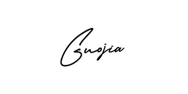You should practise on your own different ways (AmerikaSignatureDemo-Regular) to write your name (Guojia) in signature. don't let someone else do it for you. Guojia signature style 3 images and pictures png