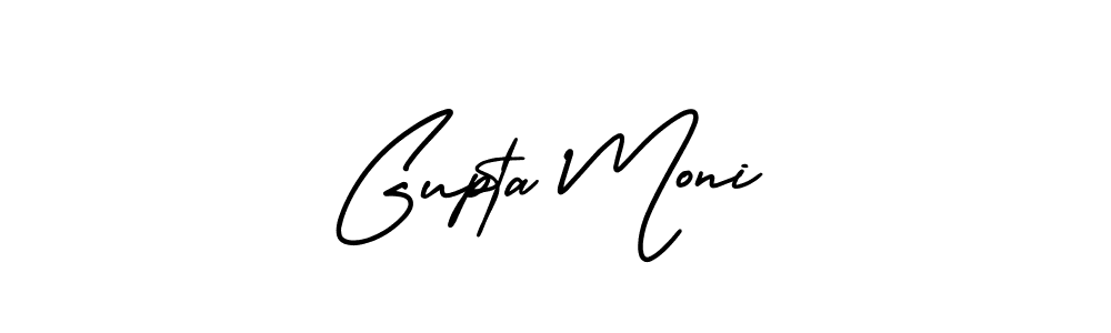 This is the best signature style for the Gupta Moni name. Also you like these signature font (AmerikaSignatureDemo-Regular). Mix name signature. Gupta Moni signature style 3 images and pictures png