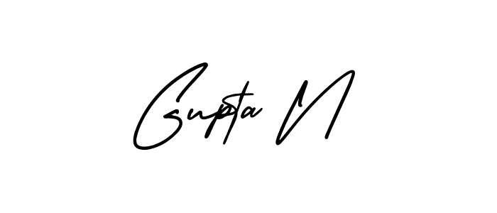 Create a beautiful signature design for name Gupta N. With this signature (AmerikaSignatureDemo-Regular) fonts, you can make a handwritten signature for free. Gupta N signature style 3 images and pictures png