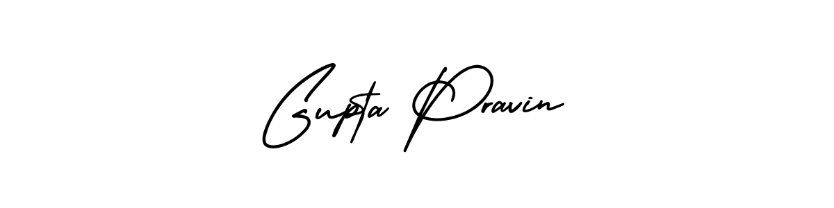 It looks lik you need a new signature style for name Gupta Pravin. Design unique handwritten (AmerikaSignatureDemo-Regular) signature with our free signature maker in just a few clicks. Gupta Pravin signature style 3 images and pictures png