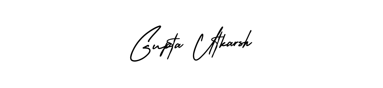 AmerikaSignatureDemo-Regular is a professional signature style that is perfect for those who want to add a touch of class to their signature. It is also a great choice for those who want to make their signature more unique. Get Gupta Utkarsh name to fancy signature for free. Gupta Utkarsh signature style 3 images and pictures png