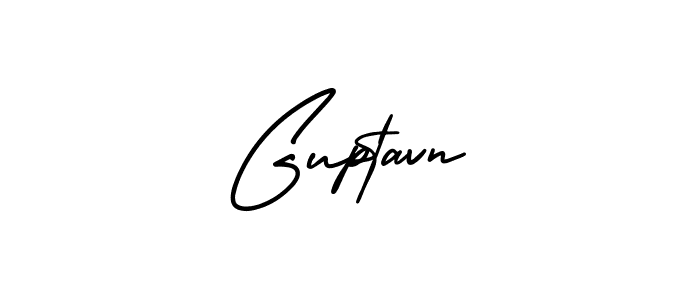 How to make Guptavn name signature. Use AmerikaSignatureDemo-Regular style for creating short signs online. This is the latest handwritten sign. Guptavn signature style 3 images and pictures png