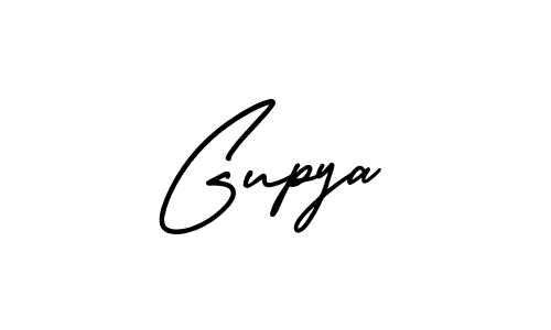 The best way (AmerikaSignatureDemo-Regular) to make a short signature is to pick only two or three words in your name. The name Gupya include a total of six letters. For converting this name. Gupya signature style 3 images and pictures png