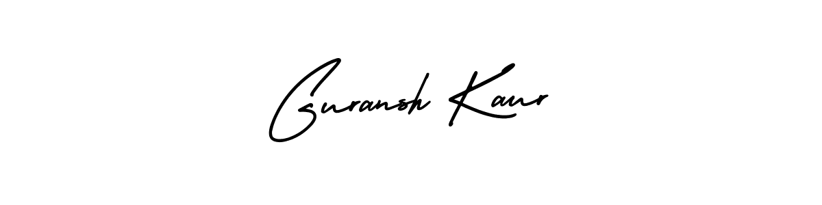 This is the best signature style for the Guransh Kaur name. Also you like these signature font (AmerikaSignatureDemo-Regular). Mix name signature. Guransh Kaur signature style 3 images and pictures png
