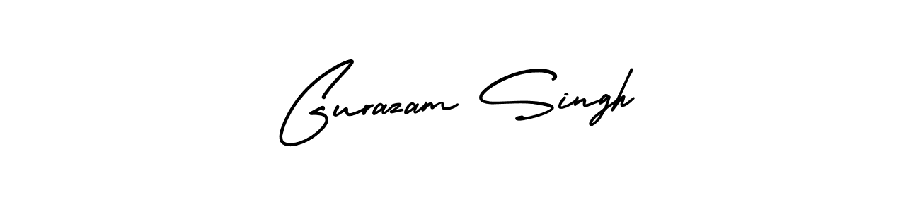 You should practise on your own different ways (AmerikaSignatureDemo-Regular) to write your name (Gurazam Singh) in signature. don't let someone else do it for you. Gurazam Singh signature style 3 images and pictures png