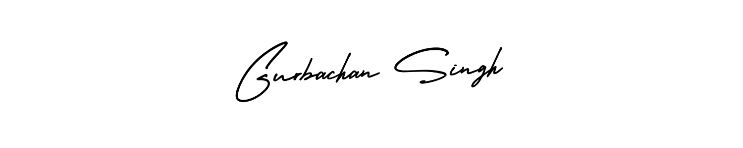 How to make Gurbachan Singh name signature. Use AmerikaSignatureDemo-Regular style for creating short signs online. This is the latest handwritten sign. Gurbachan Singh signature style 3 images and pictures png