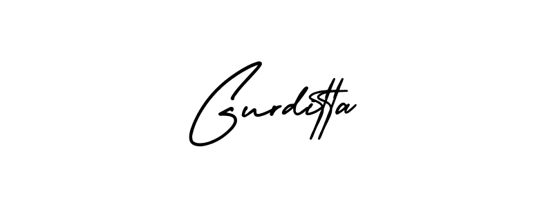 How to make Gurditta name signature. Use AmerikaSignatureDemo-Regular style for creating short signs online. This is the latest handwritten sign. Gurditta signature style 3 images and pictures png