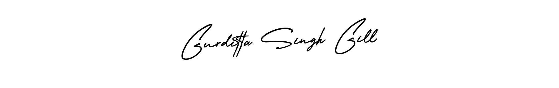 Make a beautiful signature design for name Gurditta Singh Gill. With this signature (AmerikaSignatureDemo-Regular) style, you can create a handwritten signature for free. Gurditta Singh Gill signature style 3 images and pictures png